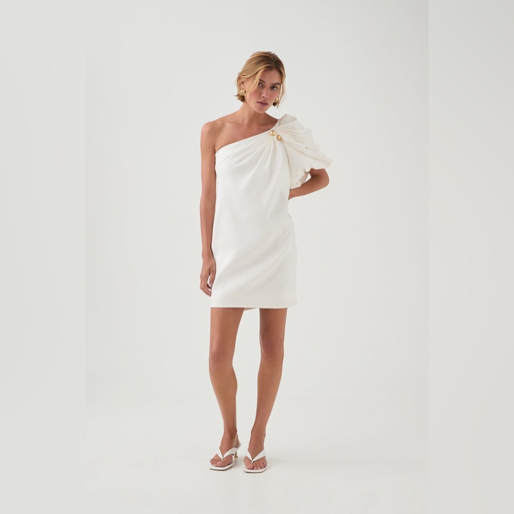 Aja Cira Mini Dress in ivory